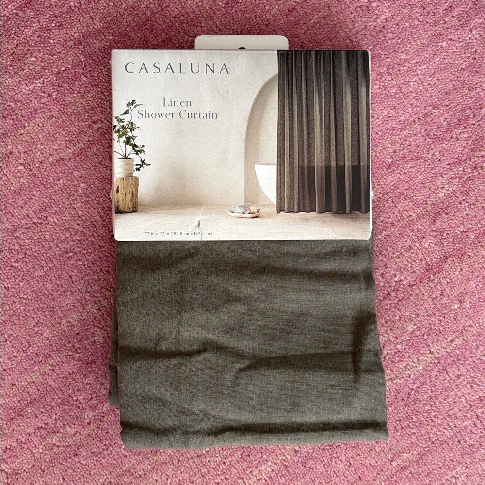 Casaluna - 72"x72” Linen Shower Curtain Gray - Cas Gray - Picture 2 of 10